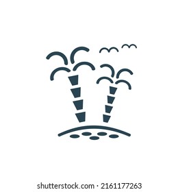 Vector illustration, palm tree icon, tourism, travel and camping. Flat design.