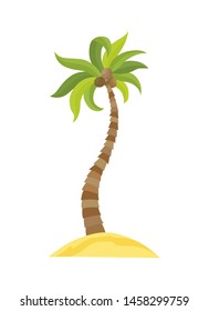 Vector illustration palm tree isolated on white background. Coconut tree. Palm tree. Tourism, travel symbol, sign.