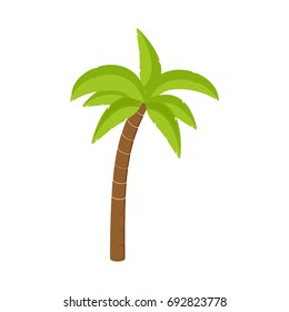 Vector illustration palm tree isolated on white background. Coconut tree. Palm tree. Tourism, travel symbol, sign
