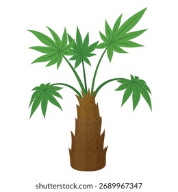 Vector illustration of a palm tree with lush green leaves, symbolizing tropical beauty and nature