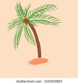 Vector illustration of the palm tree on background