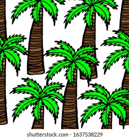 Vector illustration. Palm tree pattern. Design for covers, prints, wrapping paper.	