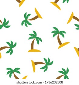 Vector Illustration Palm Tree Seamless Pattern or Background