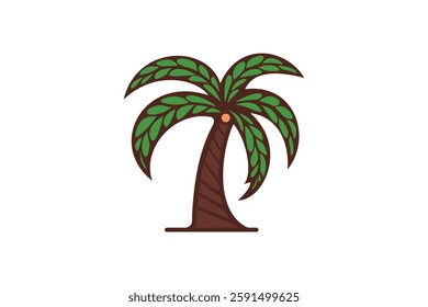 Vector Illustration of Palm Tree: Tropical Nature Icon.