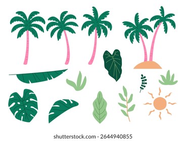 Vector illustration of palm trees.