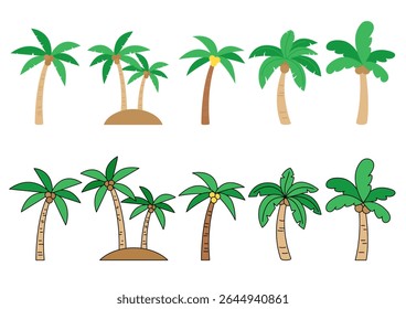 Vector illustration of palm trees.
