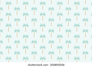 Vector illustration of a palm trees. Seamless vector pattern with tropical palm trees.