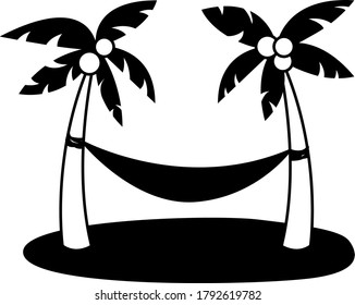 Vector illustration of palm trees, tropics