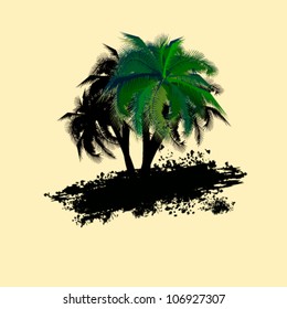 vector illustration of palm-tree