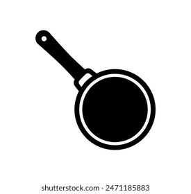 Ilustración vectorial del icono de la cacerola sobre un fondo blanco