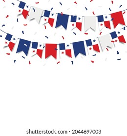 Vector Illustration of Panama Independence Day. Garland with the flag of Panama on a white background.
