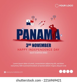 Vector illustration of Panama independence day banner