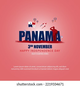 Tagesbanner zur Vektorgrafik von Panama Unabhängigkeit