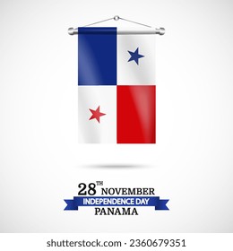 Vector Illustration of Panama Independence Day. Background with flag.
