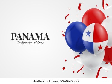 Vector Illustration of Panama Independence Day. Background with balloons.
