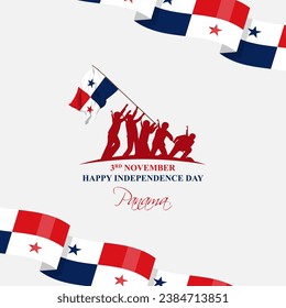 Vector illustration of Panama independence day banner
