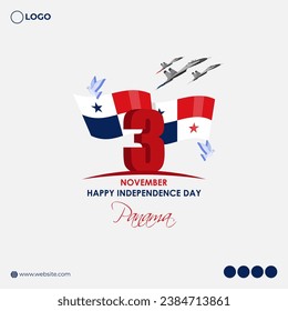 Vector illustration of Panama independence day banner