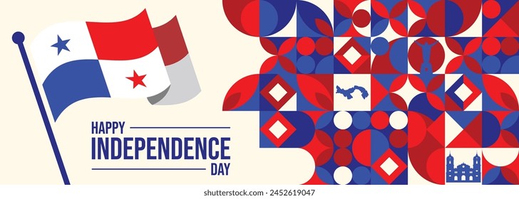 Vektorillustration des Panama Independence Day. Hintergrund mit Ballons

