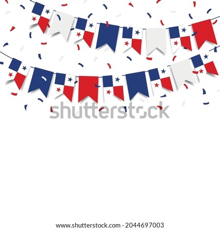 Vector Illustration of Panama Independence Day. Garland with the flag of Panama on a white background.
