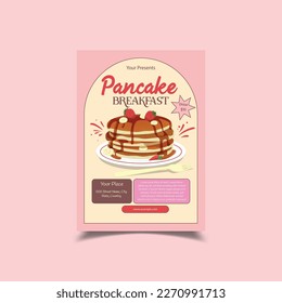 Vector Illustration of Pancake Breakfast Flyer Poster