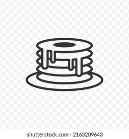 Vector illustration of pancake icon in dark color and transparent background(png).