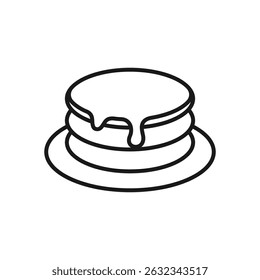 Vector illustration of a pancake on a white background