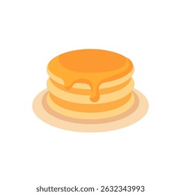 Vector illustration of a pancake on a white background