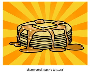 vector illustration of pancakes... background contained in clipping mask..