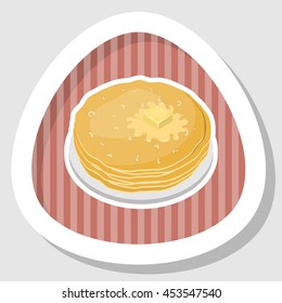 Vector illustration of pancakes with butter
