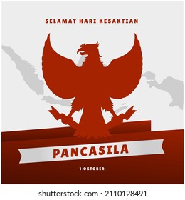 Vector Illustration for Pancasila Sanctity Day. Translate: Hari Kesaktian Pancasila