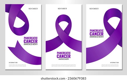 Vector Illustration of pancreatic cancer awareness. Banner with ribbon. Use as advertising, invitation, banner,
