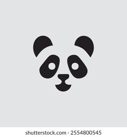 Vector illustration of a panda animal.panda head black and white.