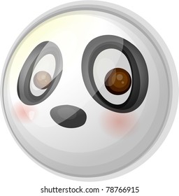 vector illustration of panda badge.