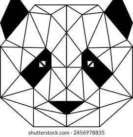 Vector illustration of panda bear with geometric shapes