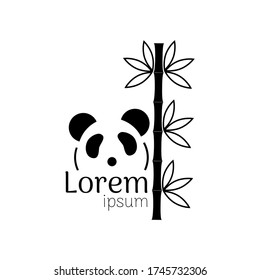 Vector illustration panda bear silhouette. Logo design template. Panda animal Logotype concept icon.