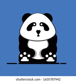 vector illustration of a panda with a blue background. Great for logos, icons, stickers, etc.