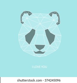 Vector illustration of a panda. It can be used as a poster or greeting card for the holidays valentines, birthday