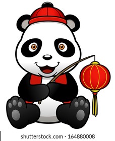 Vector illustration of panda cartoon
