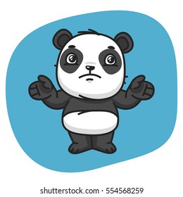 Vector Illustration, Panda Does Not Know What To Do, Format EPS 8