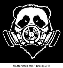 Vector illustration of a panda head with mask