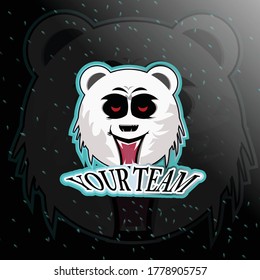 Vector illustration of a panda head in the style of the Esport logo. Good for use with graphic assets from the gaming community.