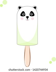 Vector illustration of panda ice cream