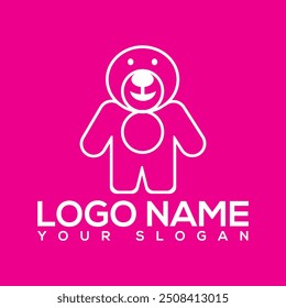 Vector illustration of panda isolated on white background.Bear symbol.