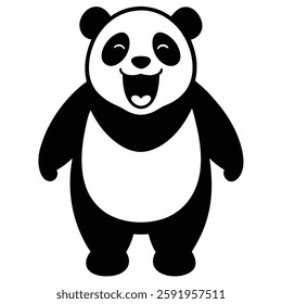 Vector illustration of panda isolated on white background.