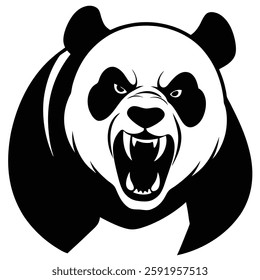 Vector illustration of panda isolated on white background.