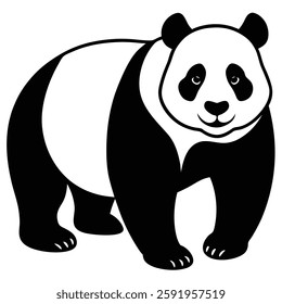 Vector illustration of panda isolated on white background.