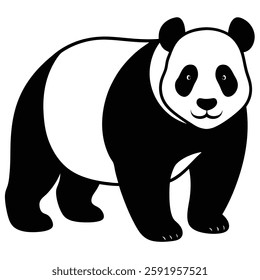 Vector illustration of panda isolated on white background.