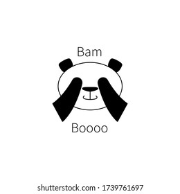 Vector illustration: panda logo design.