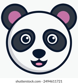 "Vector Illustration of Panda Logo Icon - Ideal for Branding and Design Projects"

