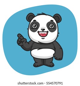 Vector Illustration, Panda Points Finger, Format EPS 8